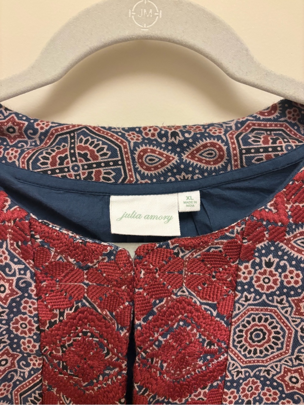Julia Amory Red & Navy Embroidered Women’s Jacket